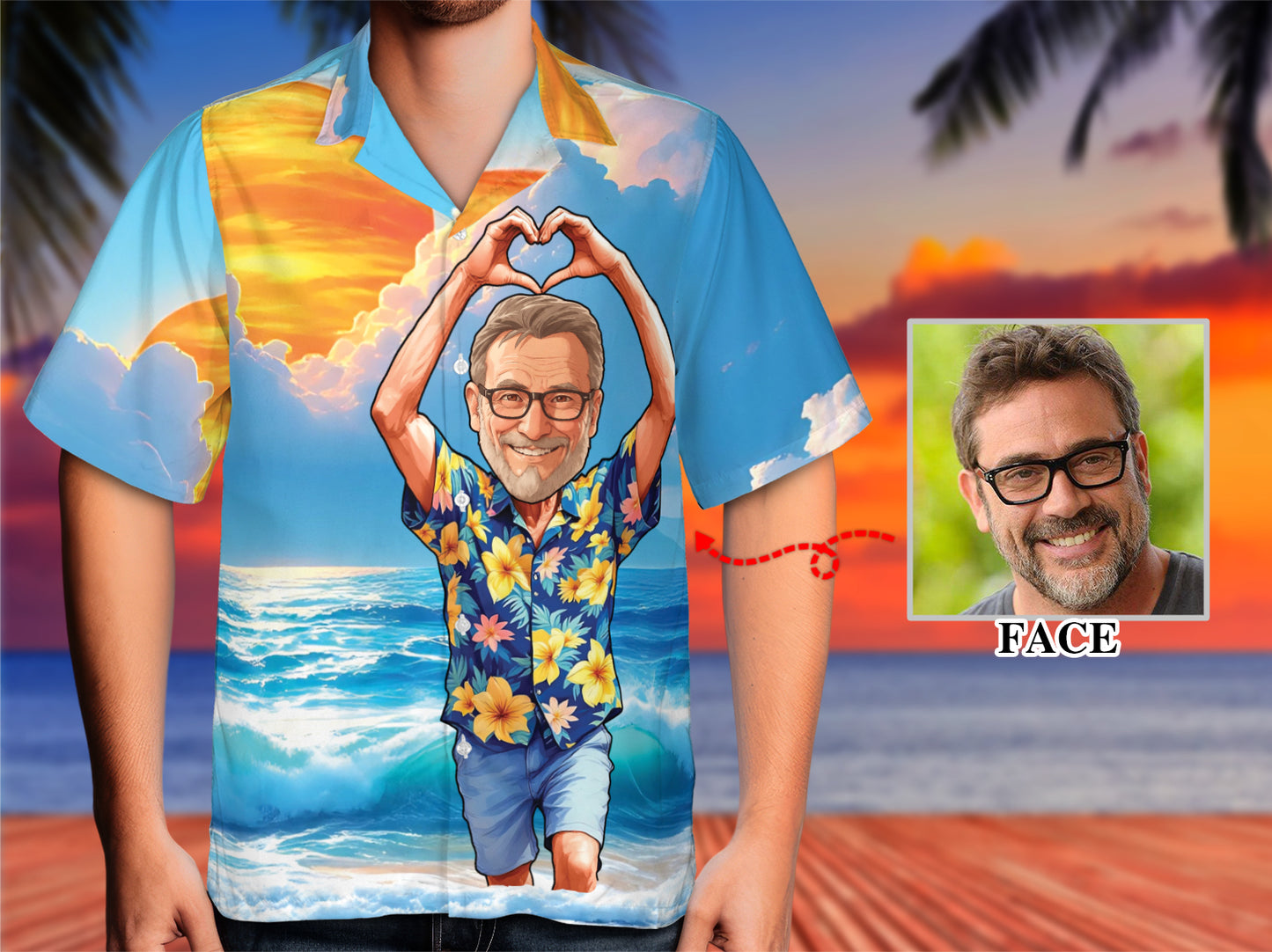 Custom Face Hawaiian Shirt, Personalized Gift for Mother's Day, Father's Day 2025, Fun Custom Gifts for Mom, Dad, Grandparents, Step Parents