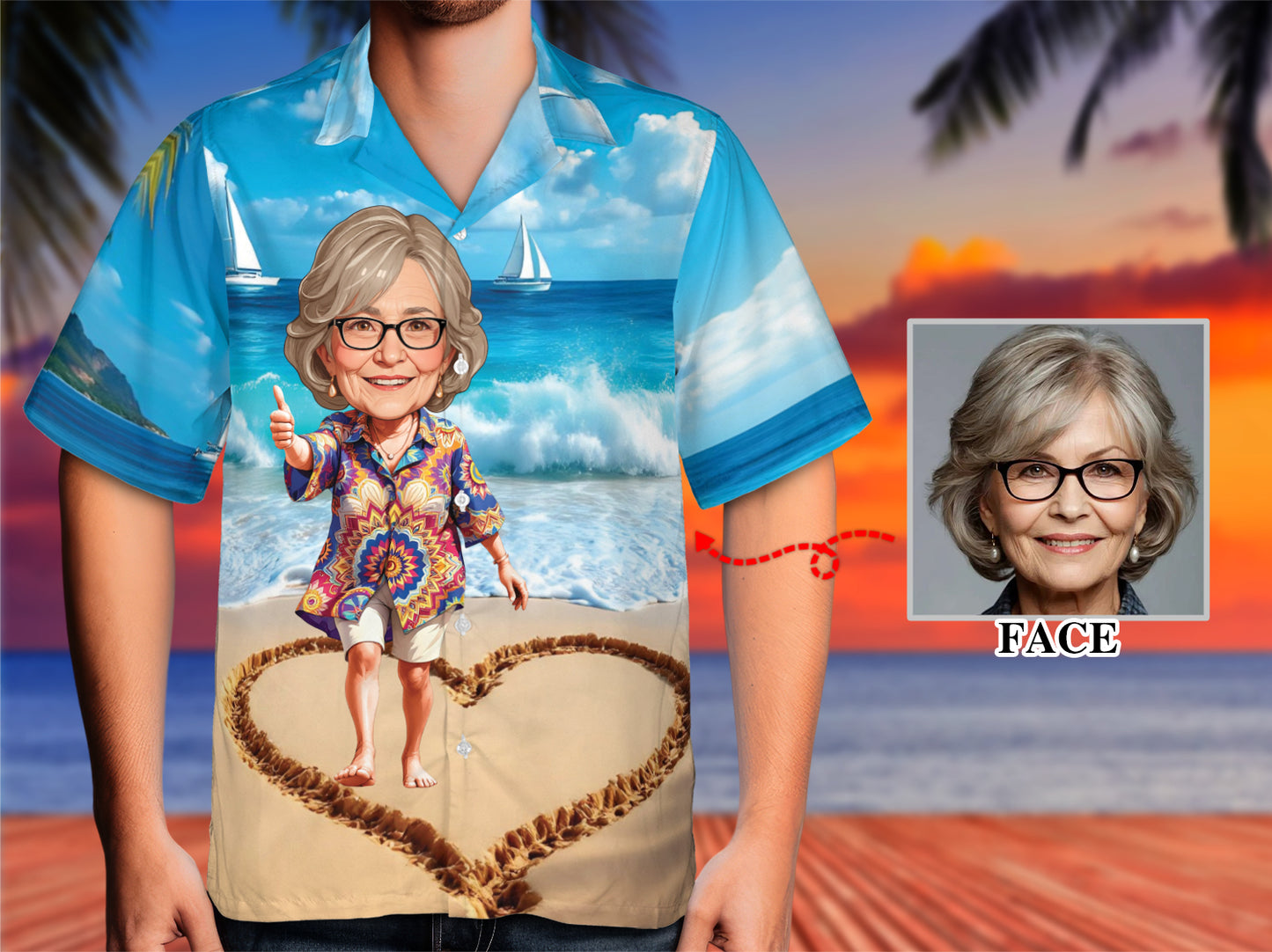 Custom Face Hawaiian Shirt, Personalized Gift for Mother's Day, Father's Day 2025, Fun Custom Gifts for Mom, Dad, Grandparents, Step Parents